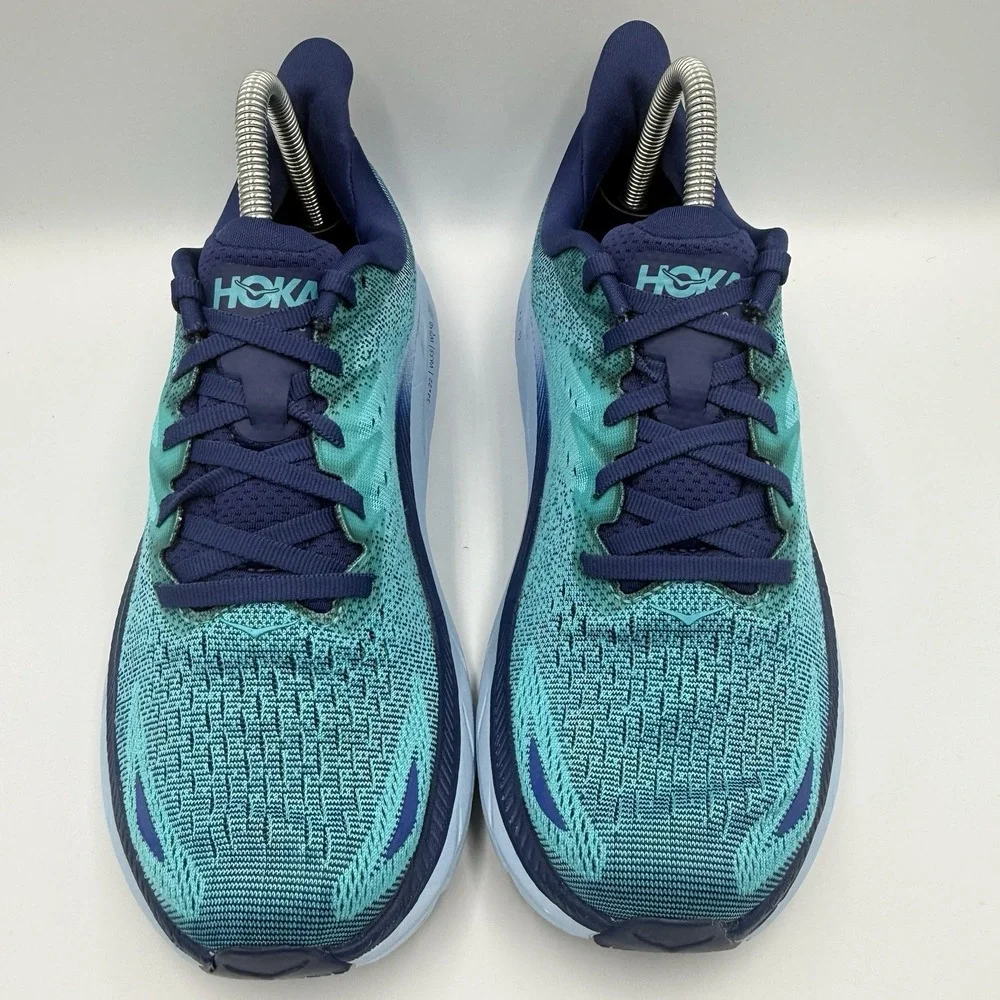 Hoka One One Clifton 8 Running Shoes Mens Size 11.5 D Blue Teal 1119393 BBSB‎